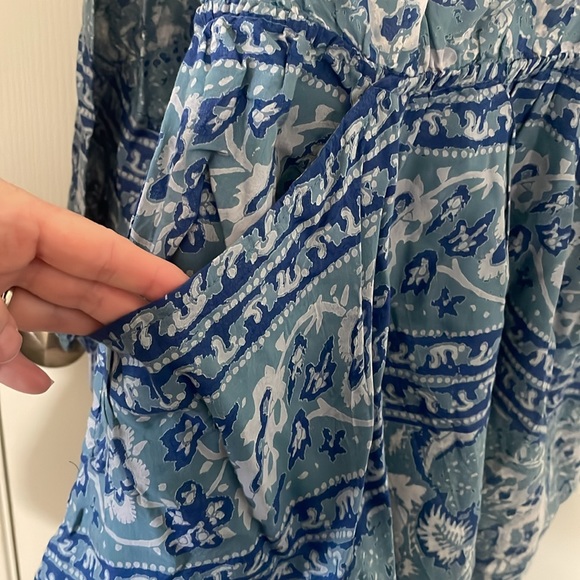 Free People Silver Sun open back dress in blue Boho Western Rode Festival size S - Picture 6 of 9